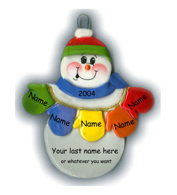 MItten Man Family of 5 Ornament