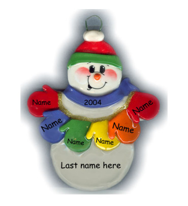 MItten Man Family of 6 Ornament